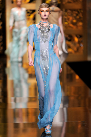 Vestido largo gasa con detalle estampado Christian Dior